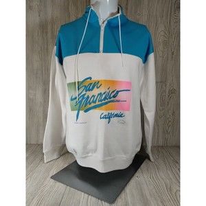 Vintage Model T Large 1/4 Zip Pullover Sweatshirt San Francisco California Retro